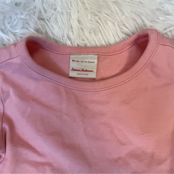Hanna Andersson Unicorn Light Pink Ling Sleeve Toddler Girls Dress Size 18-24M - Picture 2 of 5